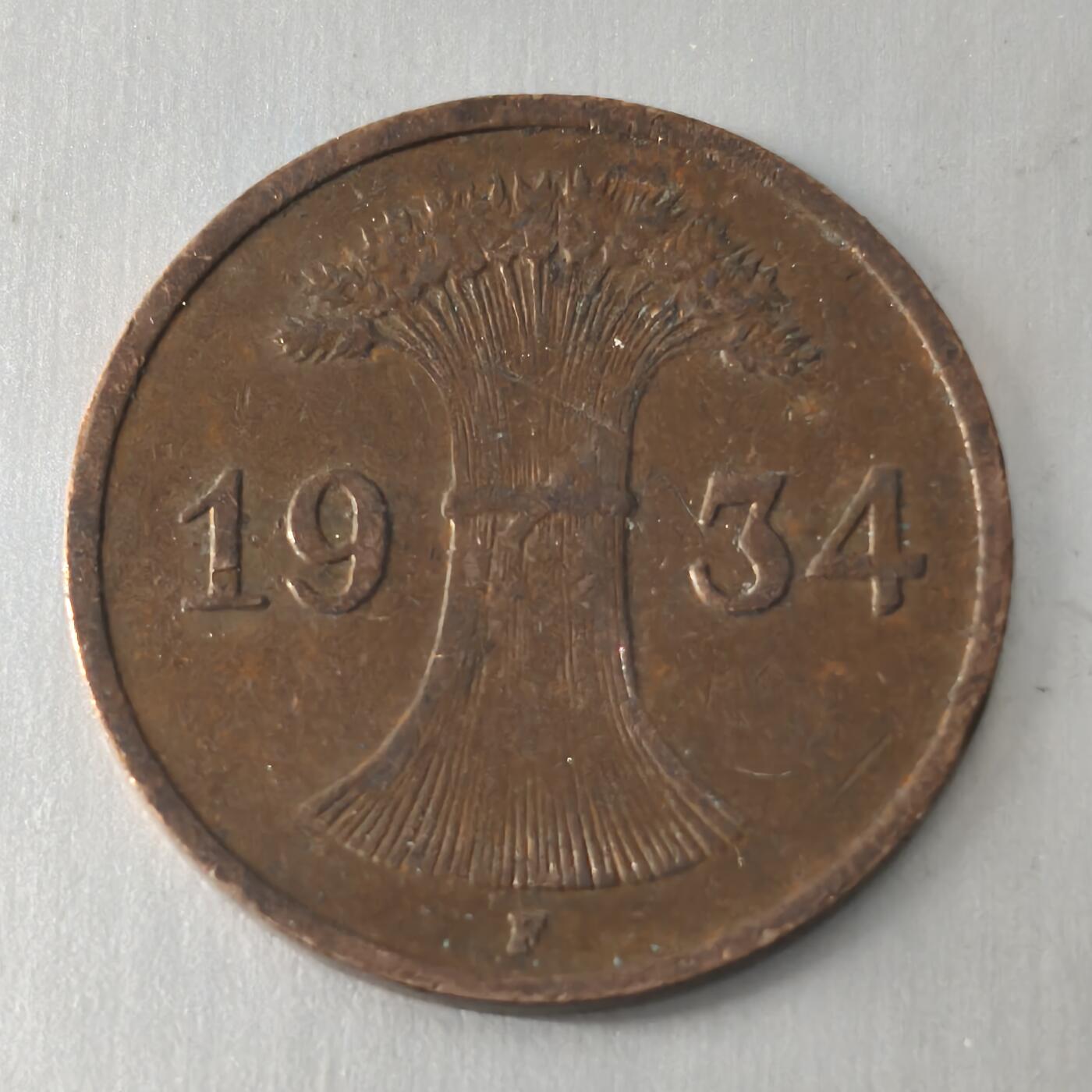Krab外币市集Vol.20 德国1934年1芬妮
