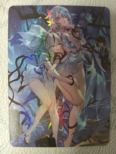 花开卡拍第32期（7月27号周日截拍，品控勿拍!!!拍品不寄存，运费5元，自制卡难免瑕疵，可能存在轻微撞角爆边等出厂瑕疵，品控介意勿拍！） - 鸣潮 椿 守岸人 彩闪单卡