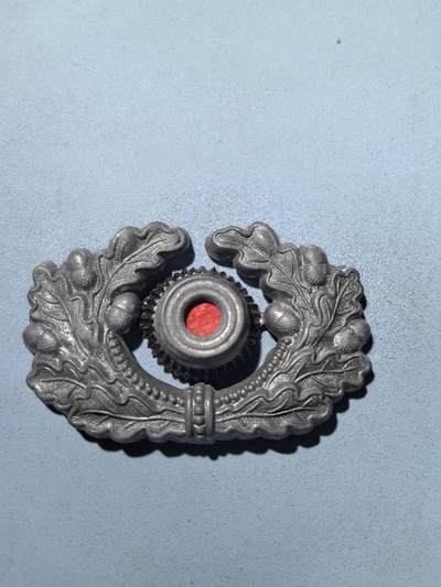 盛世勋华——号角文化勋章邮票专场拍卖第272期 - 德国（1939）国防军陆军军官大檐帽金属帽徽 少见带厂标