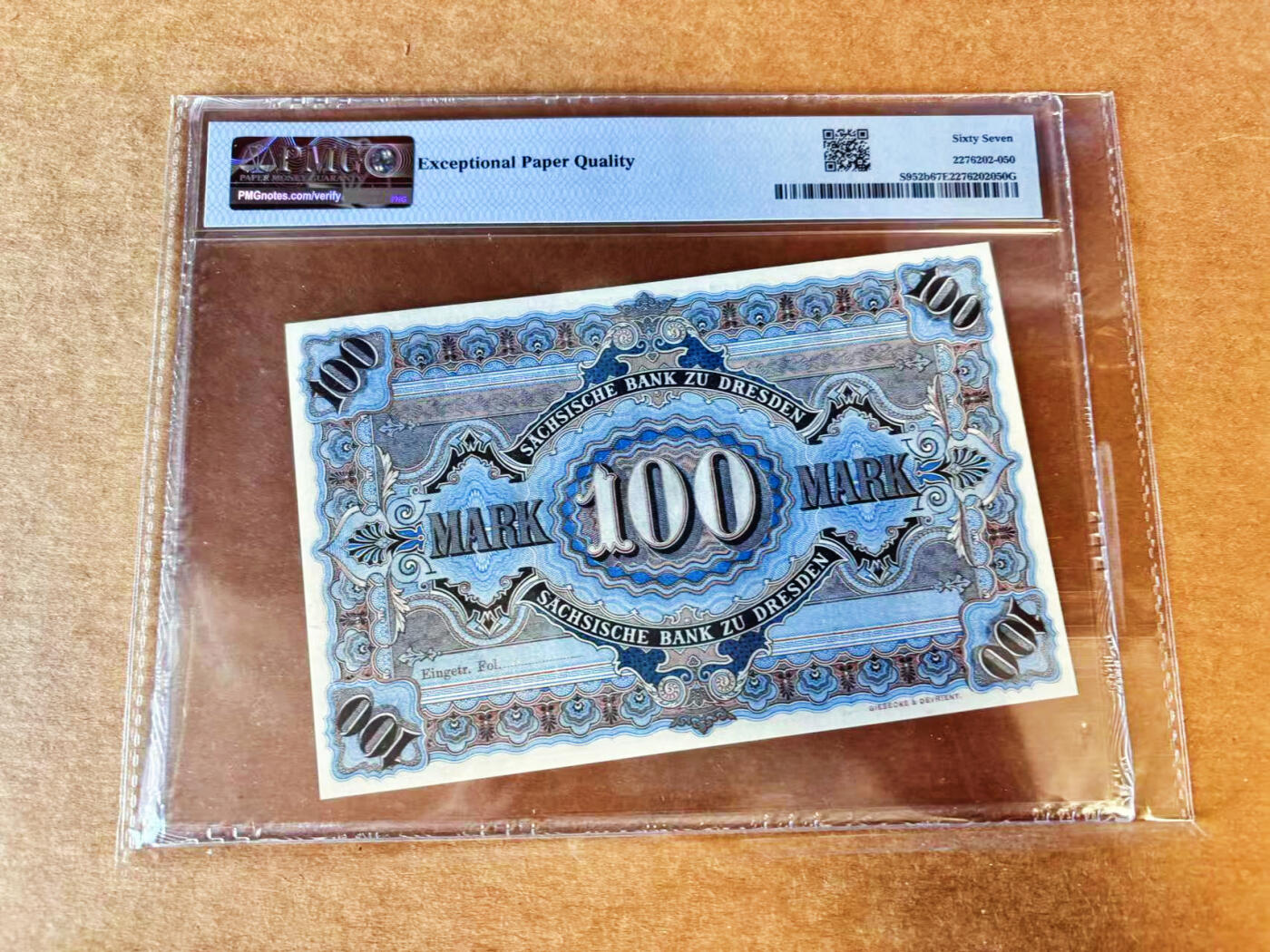 【Blue Auction】世界纸币精拍第702期【精】—— 18级TOP拍卖/信誉/品质/专业/高效💫 德国 1911年100马克 PMG67EPQ 高分