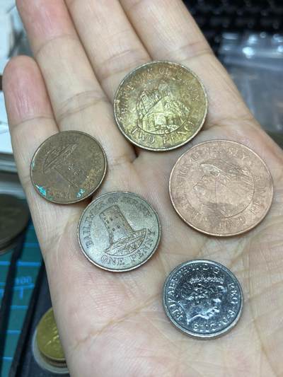 2025年第七十一场(总第九十七场）外国好品散币(免佣金) - 弱品5枚：泽西岛🇯🇪1990年、1988年1便士，1984年、1989年2便士，英国🇬🇧2013年5便士