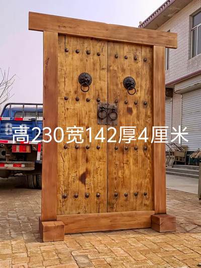 精品老榆木风化铁艺大门一套，风化纹理清晰漂亮，铁艺简洁大气，古朴素雅，正常使用是民宿复古装修佳品 - 精品老榆木风化铁艺大门一套，风化纹理清晰漂亮，铁艺简洁大气，古朴素雅，正常使用是民宿复古装修佳品