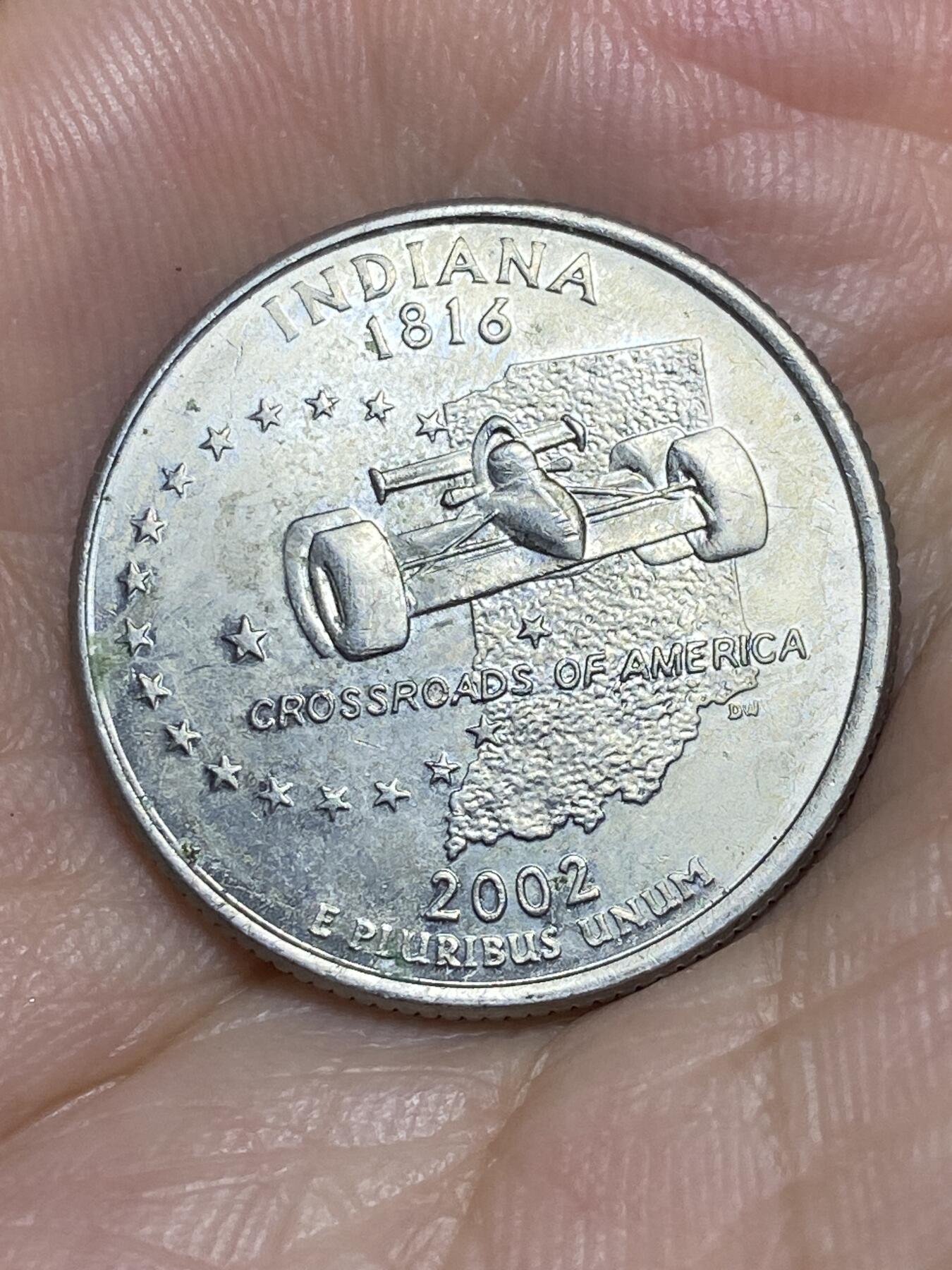 2025年第七十一场(总第九十七场）外国好品散币(免佣金) 好品–美国🇺🇸2002单年份1/4元(州系列–印第安纳州纪念版)