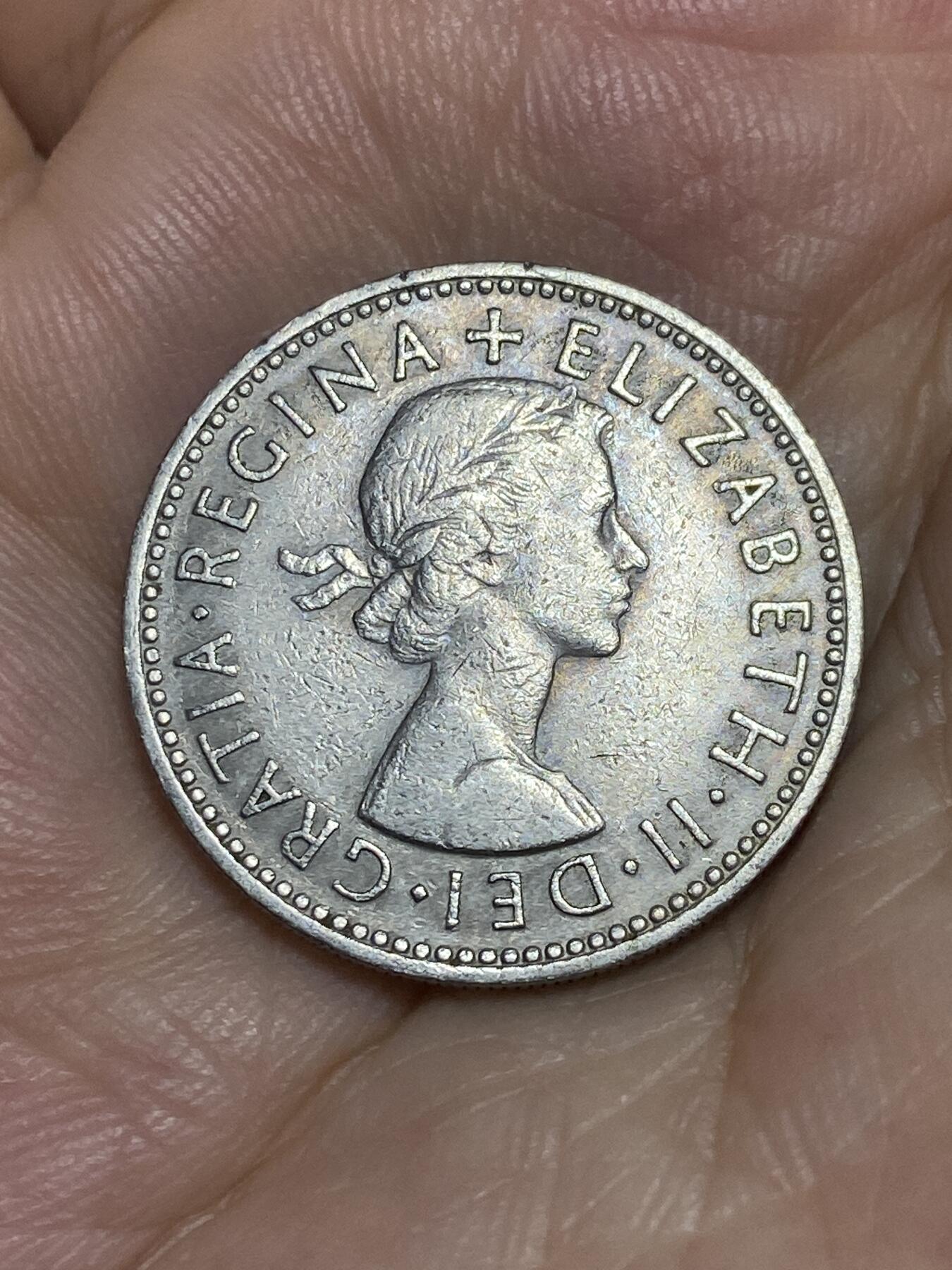 2025年第七十一场(总第九十七场）外国好品散币(免佣金) 英国🇬🇧1956年1先令(伊丽莎白二世青年桂冠第二版，英格兰盾徽版)