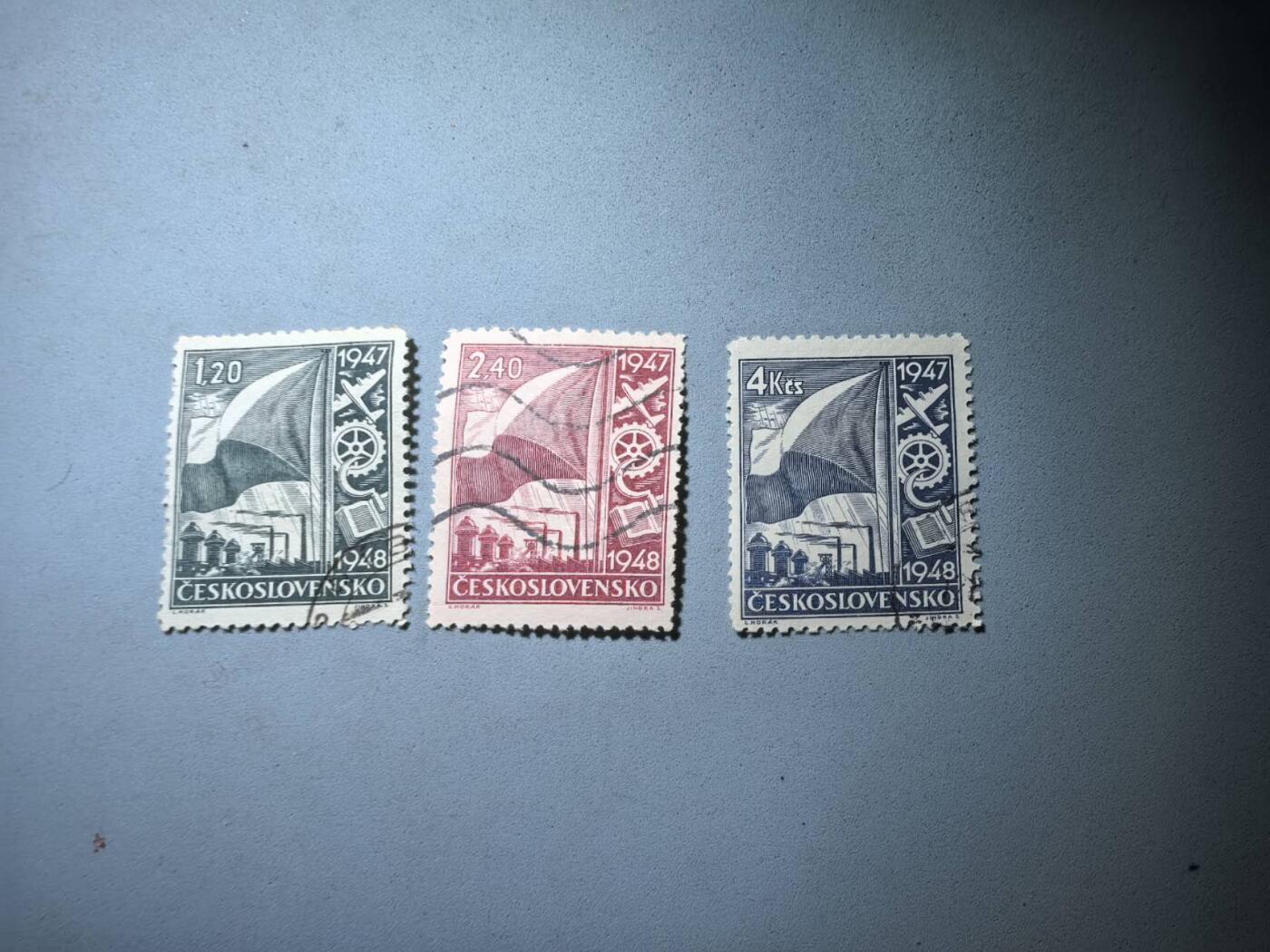 盛世勋华——号角文化勋章邮票专场拍卖第273期 捷克斯洛伐克邮政1947年发行 3全 两年发展计划