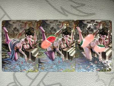 花开卡拍第32期（7月27号周日截拍，品控勿拍!!!拍品不寄存，运费5元，自制卡难免瑕疵，可能存在轻微撞角爆边等出厂瑕疵，品控介意勿拍！） - 焱卡 绝色绘卷 巴丁 西施 浮雕折光3服饰