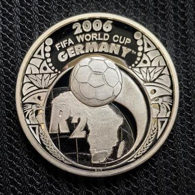 道一币馆币章第一百三十九场 - 南非2005年06年德国世界杯2兰特精制银币  33.6g 925S 50000