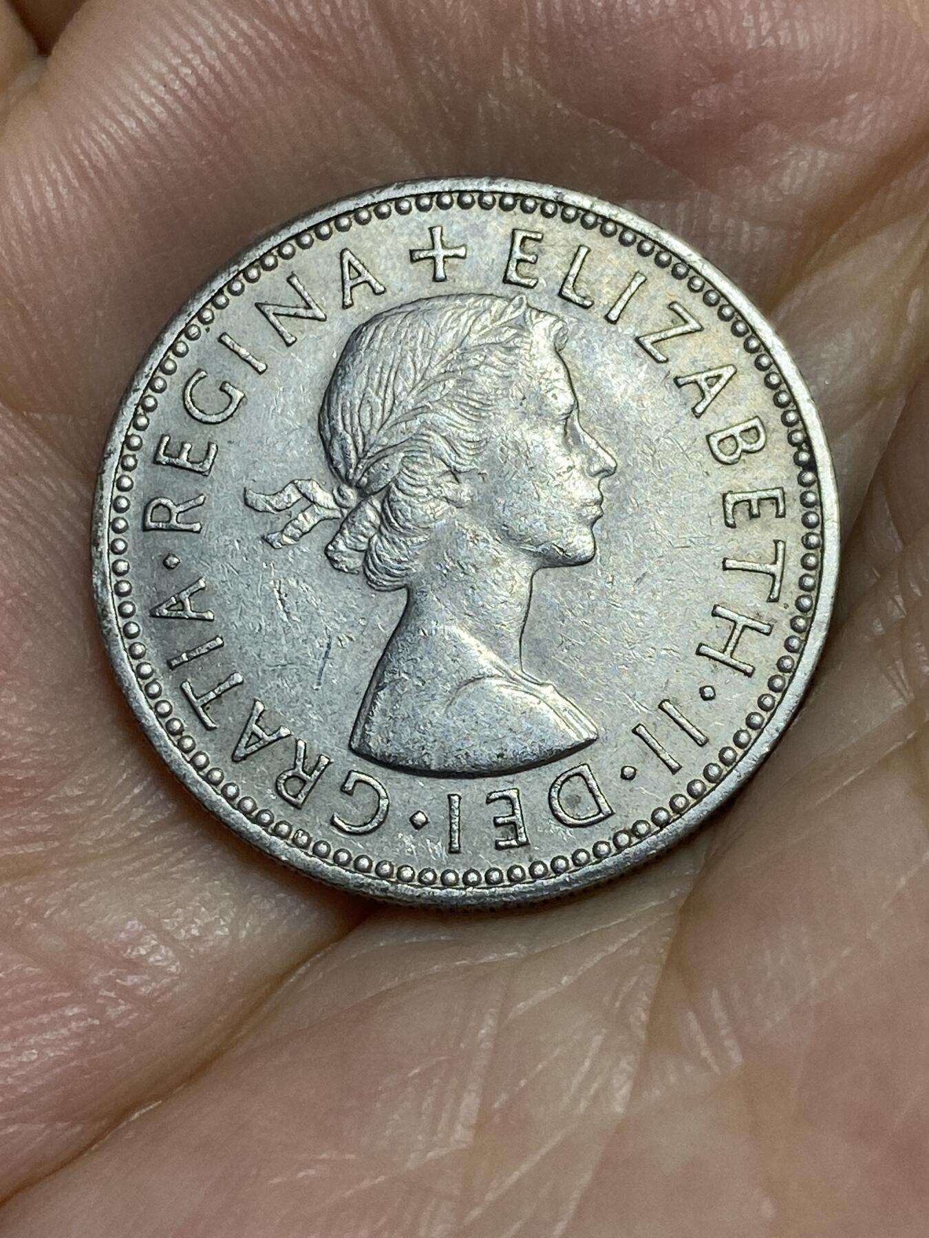 2025年第七十一场(总第九十七场）外国好品散币(免佣金) 稀年–英国🇬🇧1957年1先令(伊丽莎白二世青年桂冠第二版，苏格兰盾徽版)