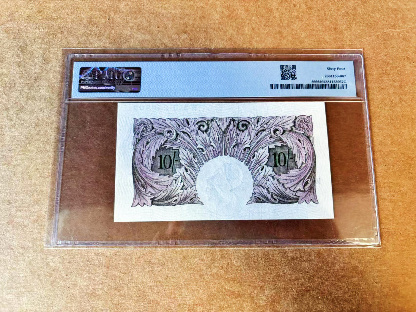 【Blue Auction】世界纸币精拍第702期【精】—— 18级TOP拍卖/信誉/品质/专业/高效💫 【无47】英国 A序列 1940-48年10先令 紫色版 PMG64