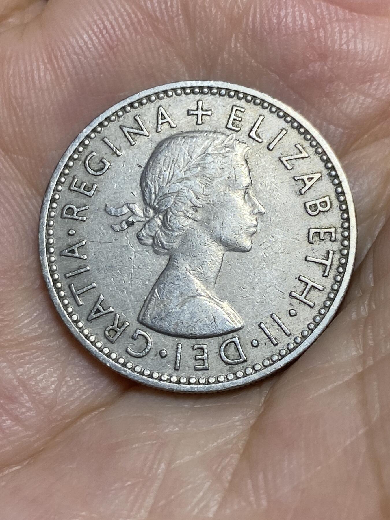 2025年第七十一场(总第九十七场）外国好品散币(免佣金) 英国🇬🇧1955年1先令(伊丽莎白二世青年桂冠第二版，英格兰盾徽版)