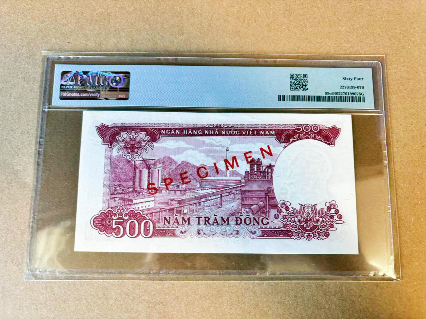 【Blue Auction】世界纸币精拍第702期【精】—— 18级TOP拍卖/信誉/品质/专业/高效💫 【样钞】越南 1985年500盾 PMG64