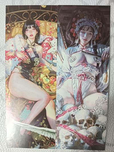 花开卡拍第32期（7月27号周日截拍，品控勿拍!!!拍品不寄存，运费5元，自制卡难免瑕疵，可能存在轻微撞角爆边等出厂瑕疵，品控介意勿拍！） - 燎原妖姬传 书签 李瓶儿 白骨夫人两张