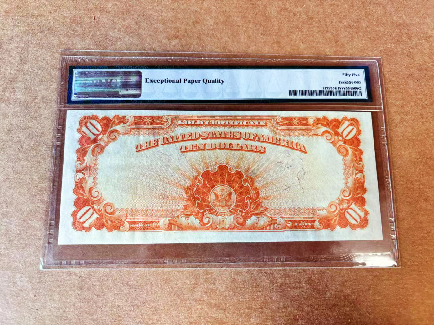 【Blue Auction】世界纸币精拍第702期【精】—— 18级TOP拍卖/信誉/品质/专业/高效💫 美国1907年10美金黄金券 中西部黄金宝藏特标 金色油墨凹凸感佳 票面硬挺白皙 首任财长迈克尔·希雷加斯 升值品种 PMG55EPQ（相比于常见1922年版有更高价值 连号5月底拍出1320美金）