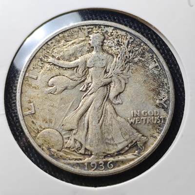 KK钱币收藏小铺 《批量/好品散币 套币 银币》专场 2月预留时间 周末发货 -  1936美国行走女神50分银币