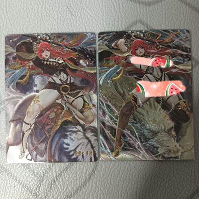 花开卡拍第32期（7月27号周日截拍，品控勿拍!!!拍品不寄存，运费5元，自制卡难免瑕疵，可能存在轻微撞角爆边等出厂瑕疵，品控介意勿拍！） - 卡玩帕克 异界水浒神姬 秦明 1套2张 粗闪工艺