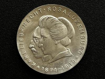 咖啡豆•收藏 2025年Aug_2nd世界各国套币拍卖 - 德国/东德 1971年 20马克 UNC银币 外国硬币