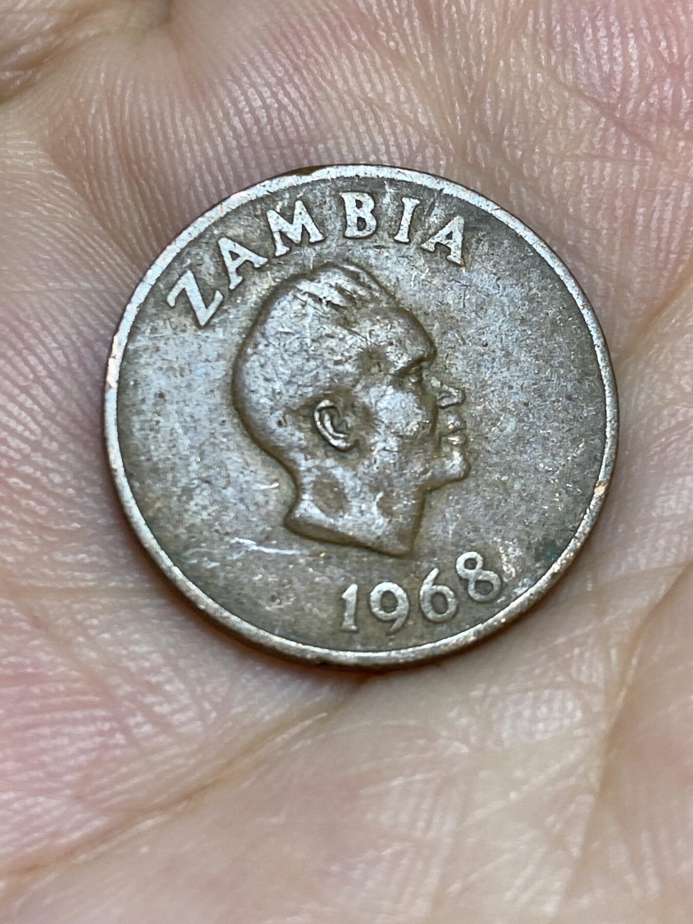 2025年第七十一场(总第九十七场）外国好品散币(免佣金) 赞比亚🇿🇲1968年2恩韦(独立后第二套第一版，首发年，青铜材质)
