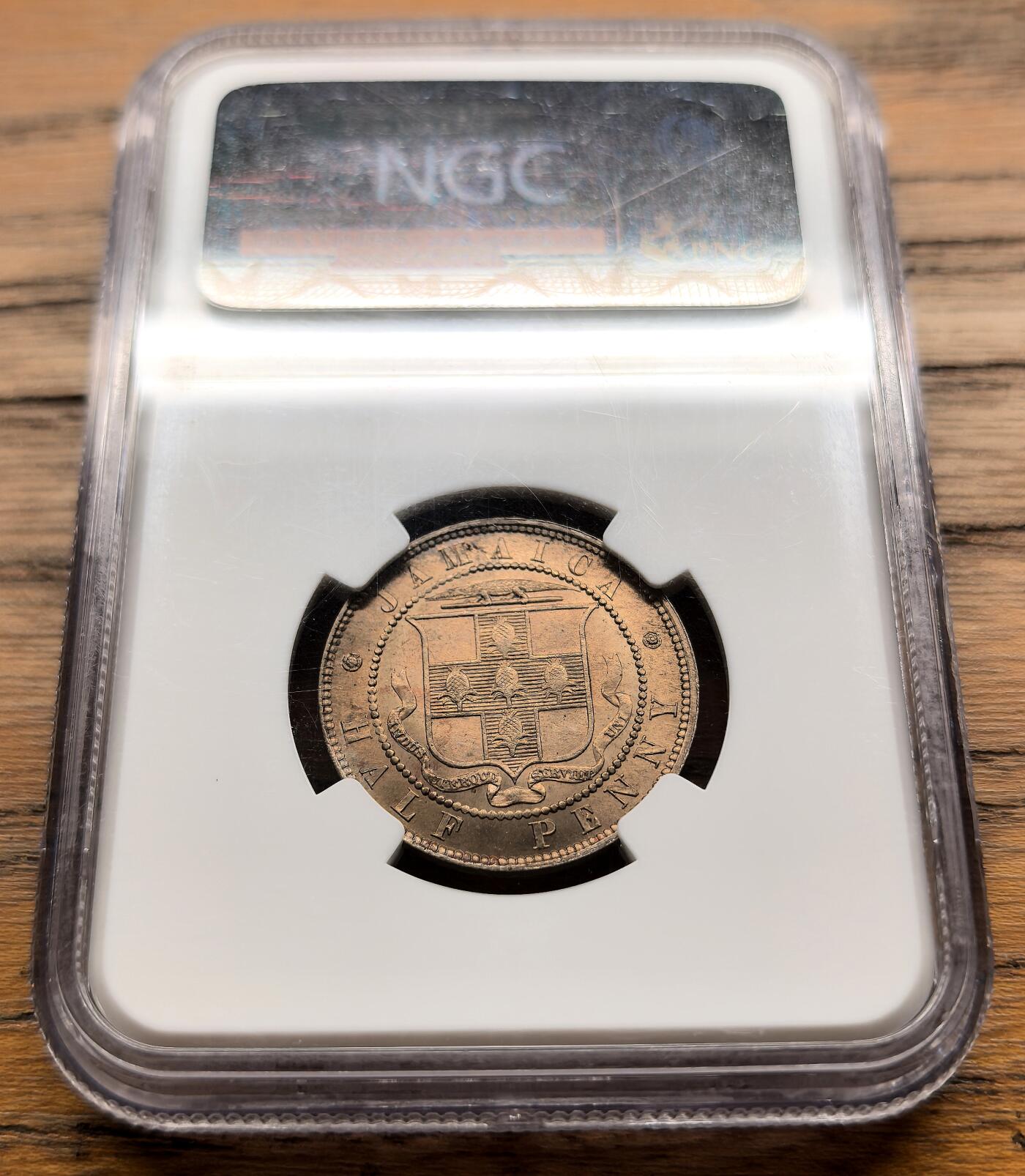 凡希社世界钱币微拍月度大拍（2025/07） 1888牙买加小维1/2便士NGC-MS65