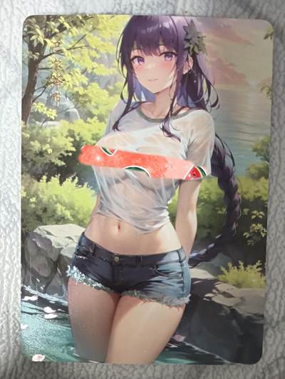花开卡拍第32期（7月27号周日截拍，品控勿拍!!!拍品不寄存，运费5元，自制卡难免瑕疵，可能存在轻微撞角爆边等出厂瑕疵，品控介意勿拍！） - 原神巴尔泽布 透视清凉版 钻闪