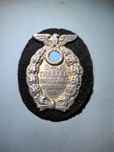 盛世勋华——号角文化勋章邮票专场拍卖第272期 - 德国（1939）1931年10月冲锋队不伦瑞克大游行纪念证章