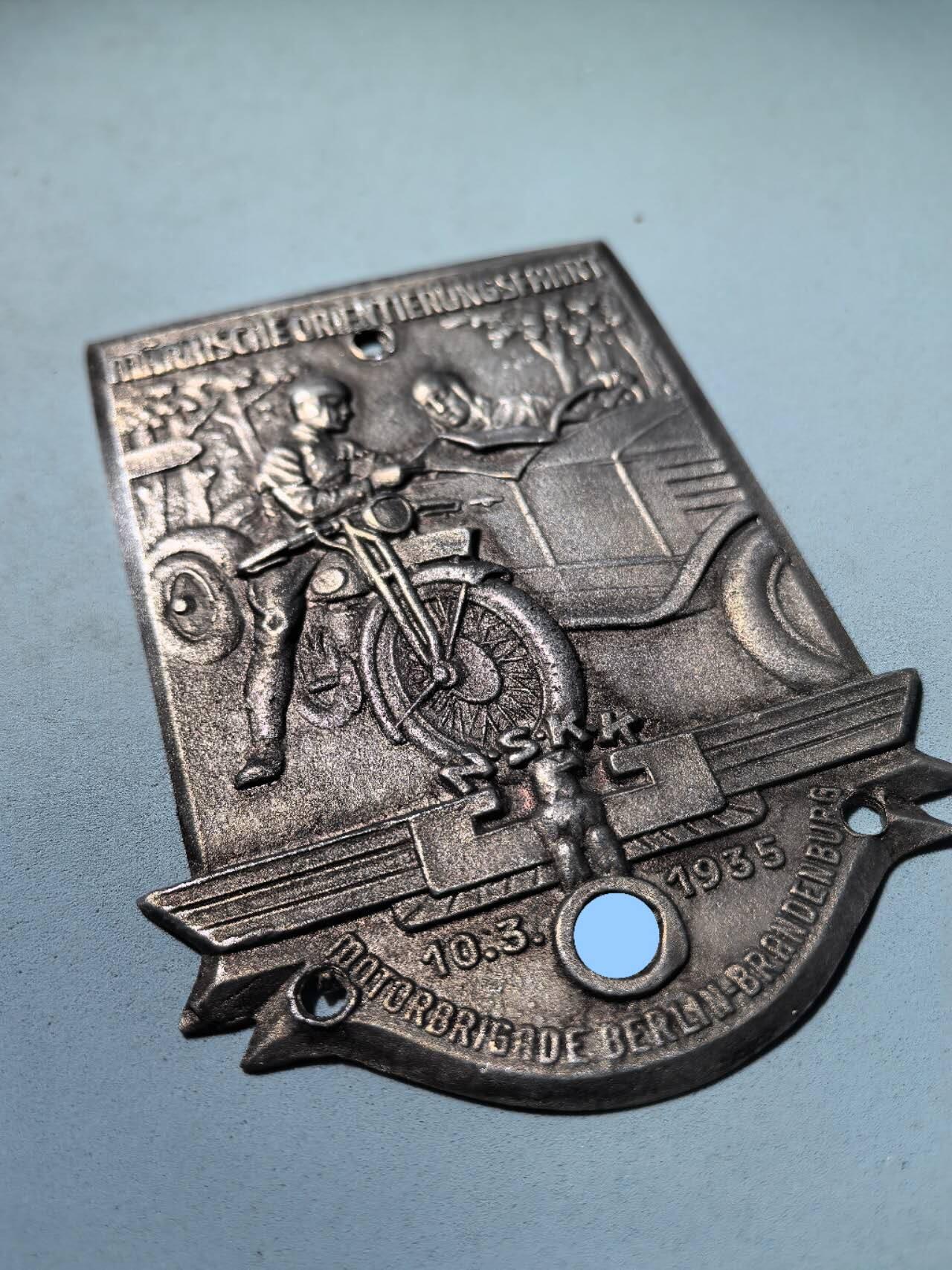 盛世勋华——号角文化勋章邮票专场拍卖第289期 德国（1939）NS运输团（NSKK）柏林-勃兰登堡摩托化旅1935年马尔基施定向赛纪念章牌 大尺寸 极为少见