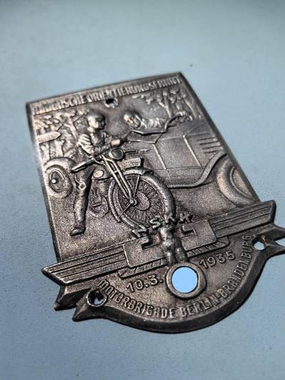 盛世勋华——号角文化勋章邮票专场拍卖第318期 德国（1939）NS运输团（NSKK）柏林-勃兰登堡摩托化旅1935年马尔基施定向赛纪念章牌 大尺寸 极为少见