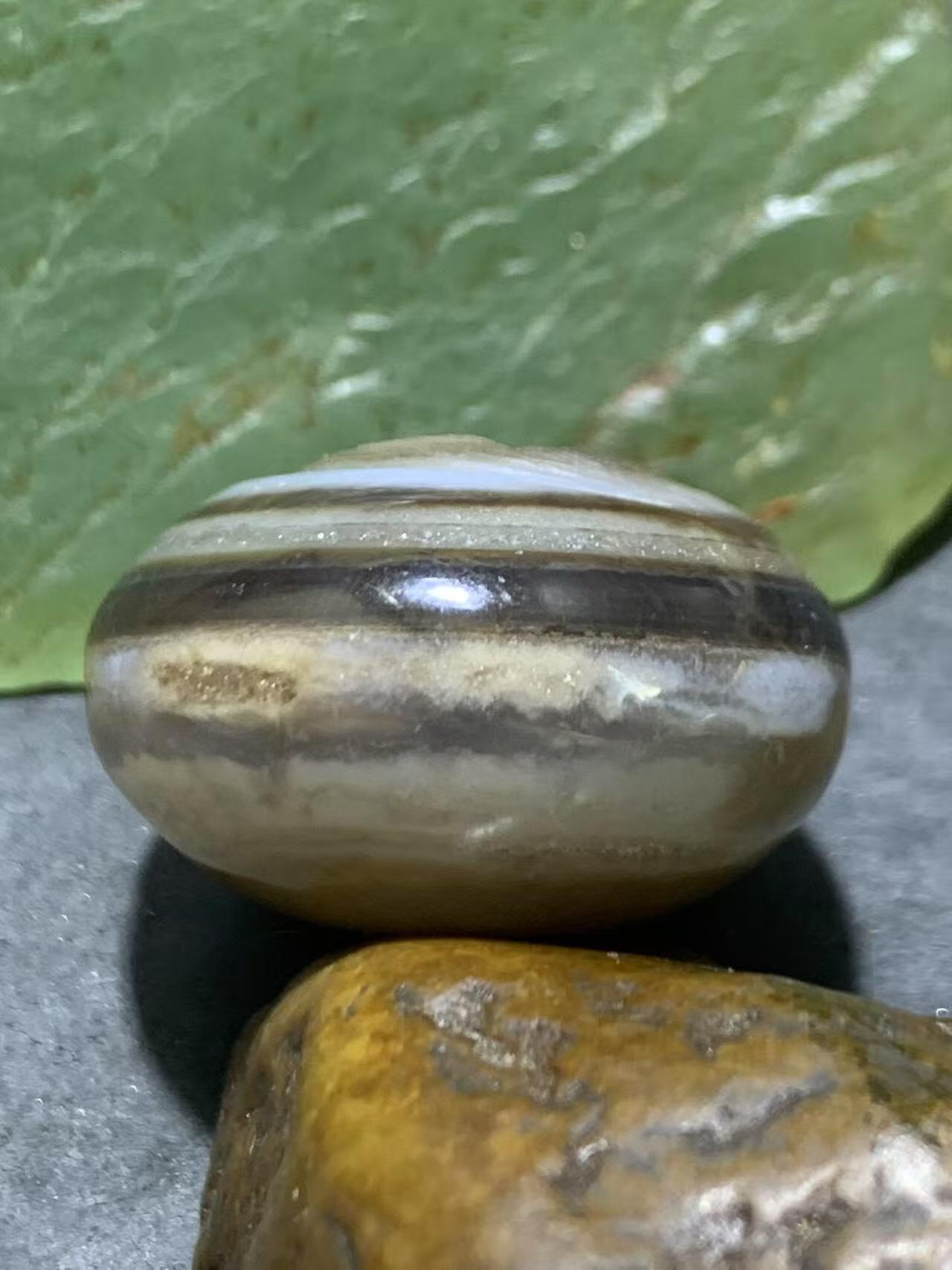 精品冰飘药师玛瑙手工雕刻鹦鹉板珠（背云）一颗。