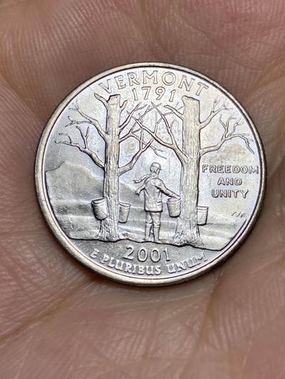 2025年第七十一场(总第九十七场）外国好品散币(免佣金) - 好品–美国🇺🇸2001单年份1/4元(州系列–佛蒙特州纪念币)