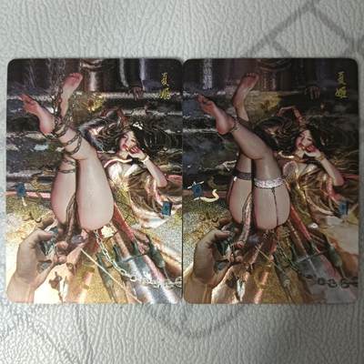 花开卡拍第32期（7月27号周日截拍，品控勿拍!!!拍品不寄存，运费5元，自制卡难免瑕疵，可能存在轻微撞角爆边等出厂瑕疵，品控介意勿拍！） - 焱卡 人间传 刷子 夏姬 折光 2张