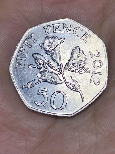 2025年第七十一场(总第九十七场）外国好品散币(免佣金) - 英属根西岛🇬🇬2012年50便士(伊丽莎白二世老年)