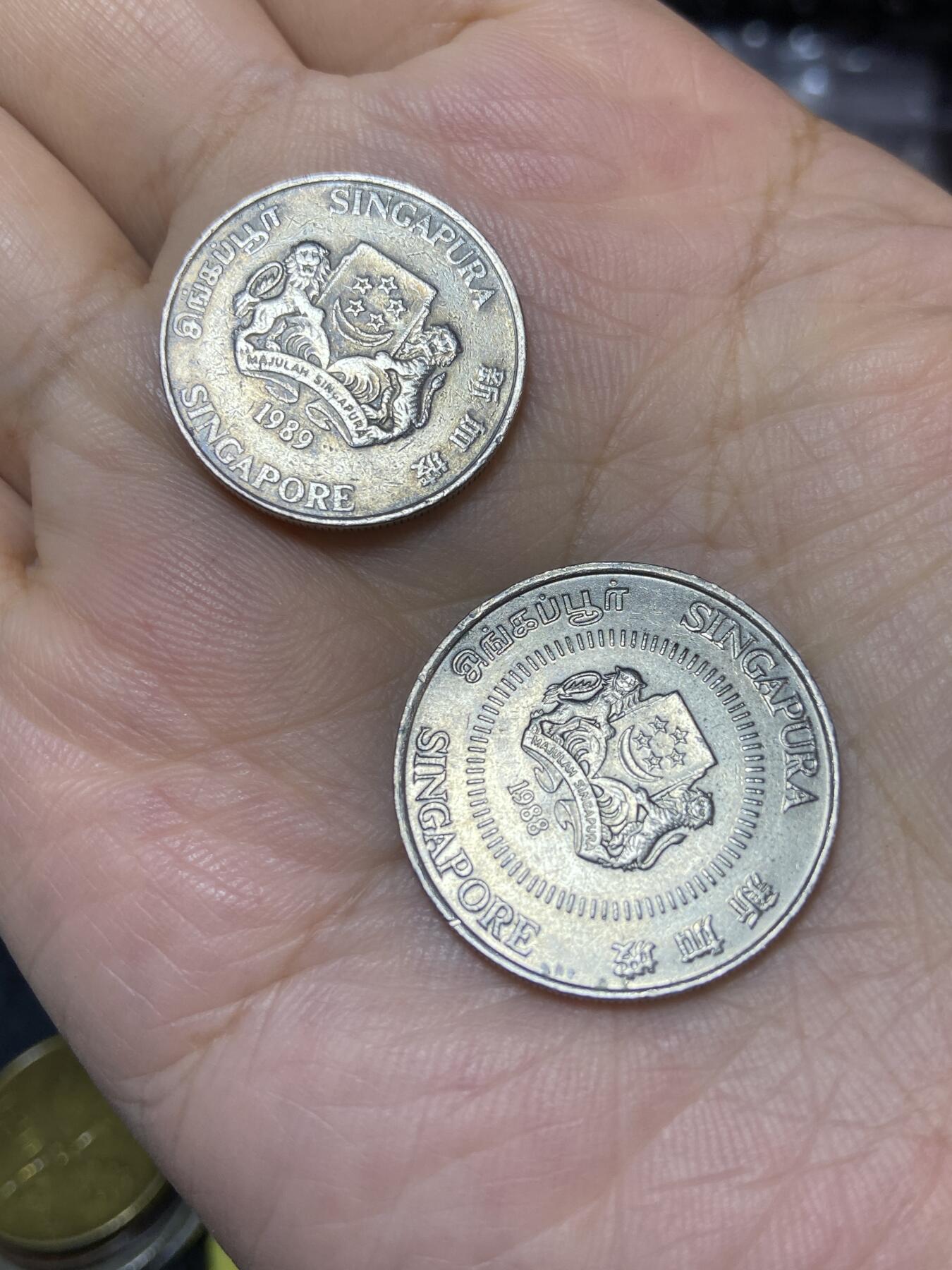 2025年第七十一场(总第九十七场）外国好品散币(免佣金) 新加坡🇸🇬2枚：1989年20分，1988年50分