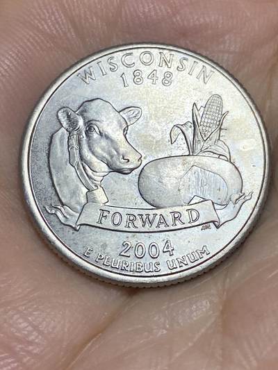 2025年第七十一场(总第九十七场）外国好品散币(免佣金) - 好品–美国🇺🇸2004单年份1/4元(州系列–维斯康辛州纪念币)