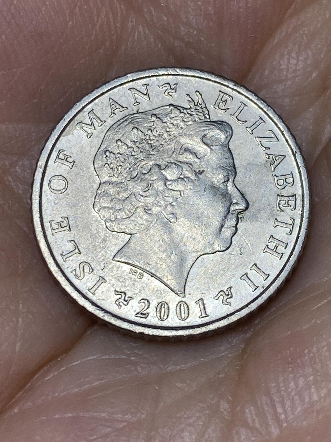 2025年第七十一场(总第九十七场）外国好品散币(免佣金) 英属马恩岛🇮🇲2001年5便士(伊丽莎白二世老年，PM AA)