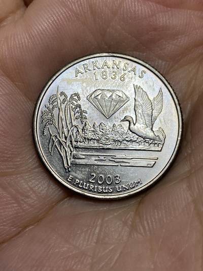2025年第七十一场(总第九十七场）外国好品散币(免佣金) - 好品–美国🇺🇸2003单年份1/4元(州系列–阿肯色州纪念币)