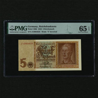 【亘邦集藏】第210期拍卖 - 1942年 德国50马克 PMG 65EPQ J13904820