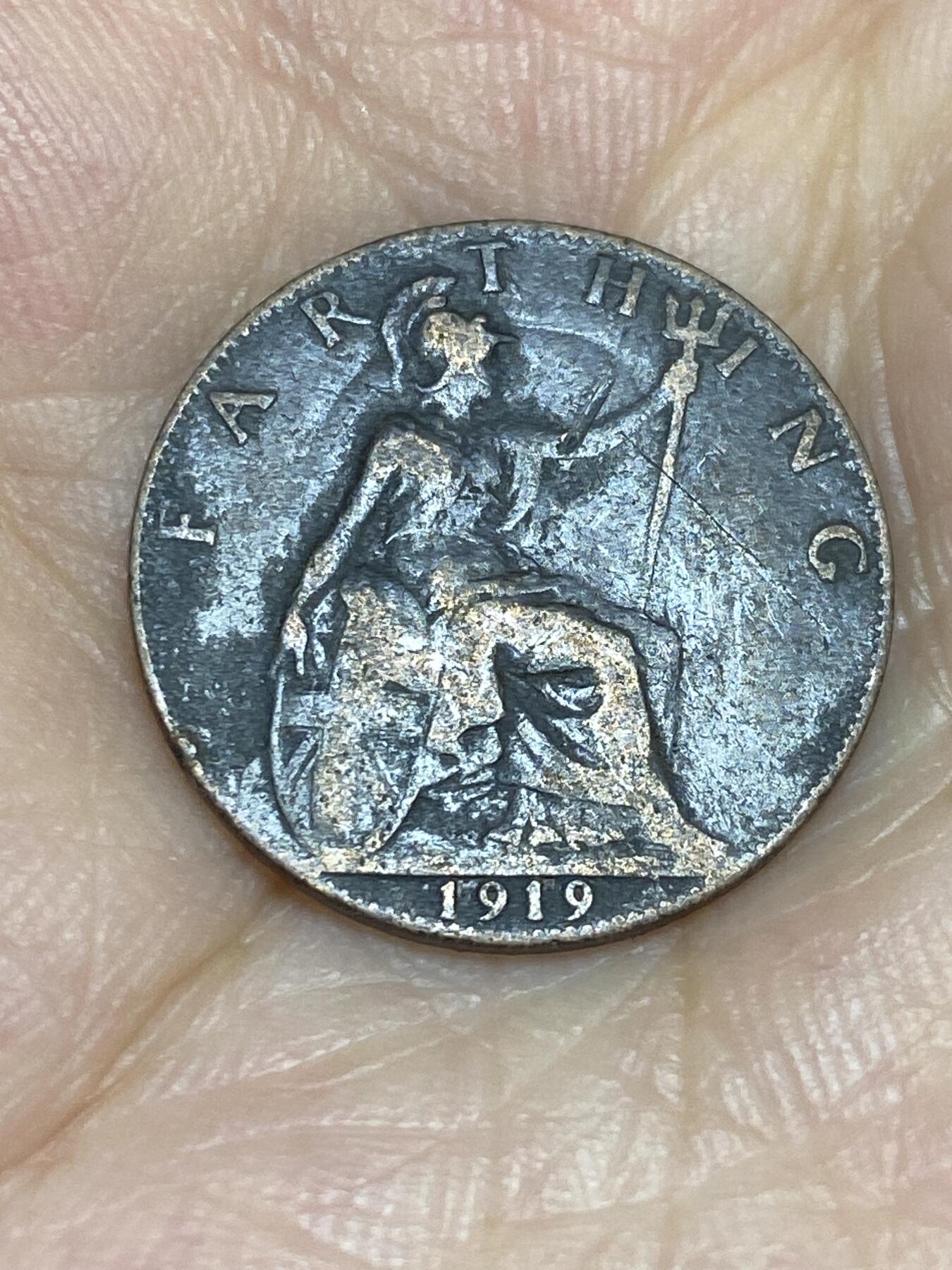 2025年第七十一场(总第九十七场）外国好品散币(免佣金) 透打–英国🇬🇧1919年1法新(乔治五世第二版)