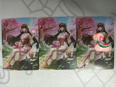 花开卡拍第32期（7月27号周日截拍，品控勿拍!!!拍品不寄存，运费5元，自制卡难免瑕疵，可能存在轻微撞角爆边等出厂瑕疵，品控介意勿拍！） - 卡颜月色  王桃 彩闪三渐变 第三变艺术版
