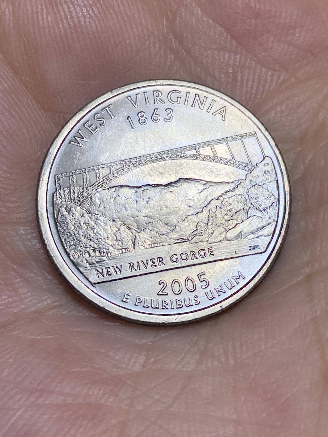 2025年第七十一场(总第九十七场）外国好品散币(免佣金) 好品–美国🇺🇸2005单年份1/4元(州系列–西弗尼吉亚州纪念币)