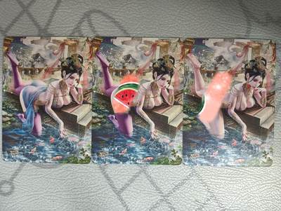 花开卡拍第32期（7月27号周日截拍，品控勿拍!!!拍品不寄存，运费5元，自制卡难免瑕疵，可能存在轻微撞角爆边等出厂瑕疵，品控介意勿拍！） - 焱卡 绝色绘卷 巴丁 西施 普卡3服饰