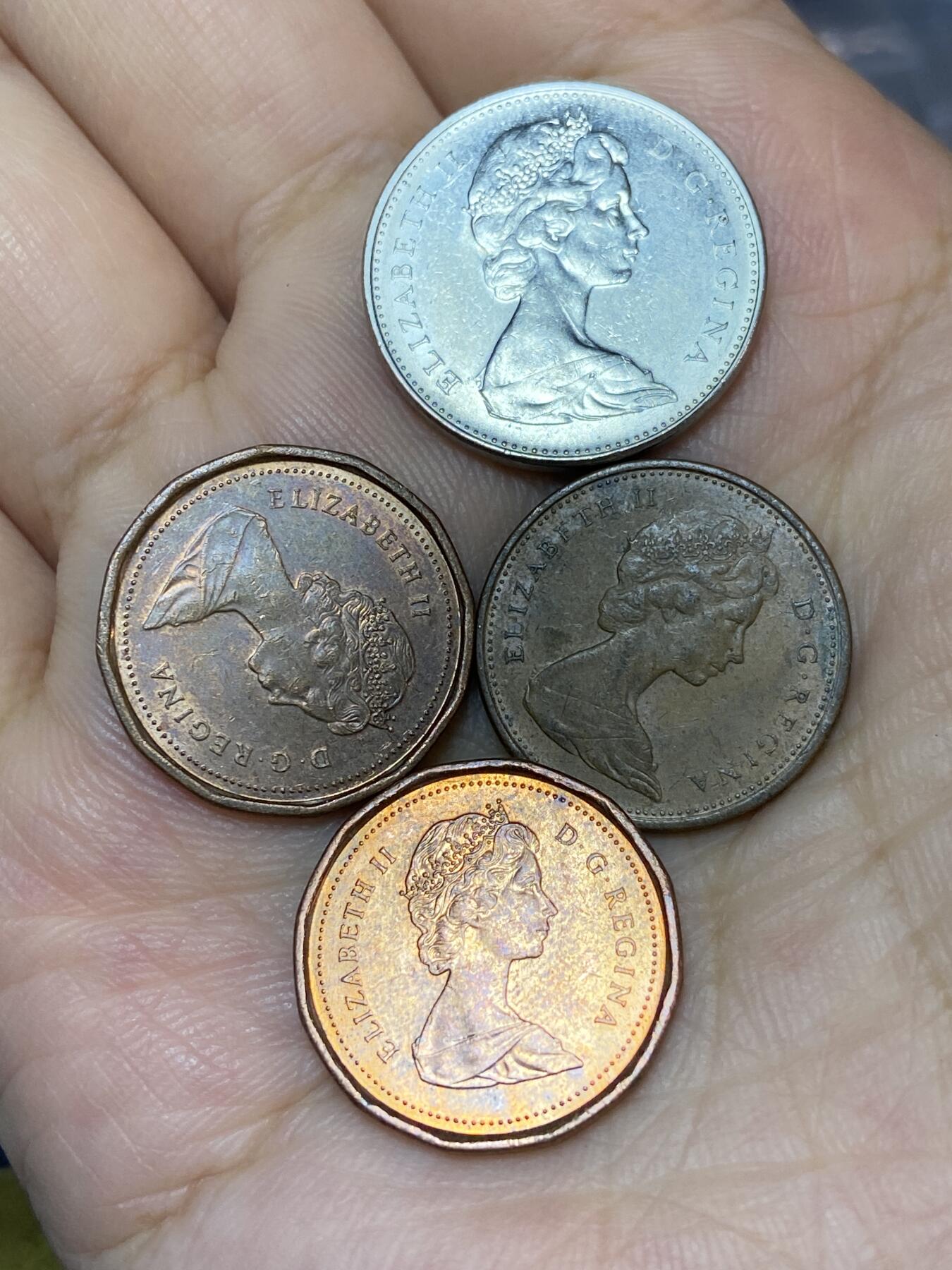 2025年第七十一场(总第九十七场）外国好品散币(免佣金) 加拿大🇨🇦4枚：1968年、1989年1分，1976年5分