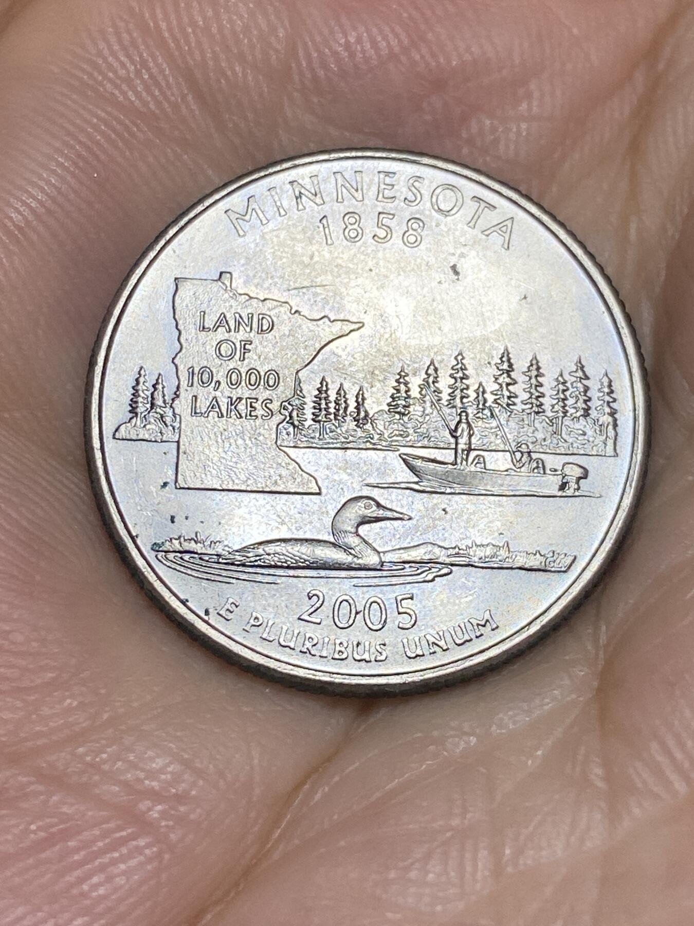 2025年第七十一场(总第九十七场）外国好品散币(免佣金) 好品–美国🇺🇸2005单年份1/4元(州系列–明尼苏达州纪念币)