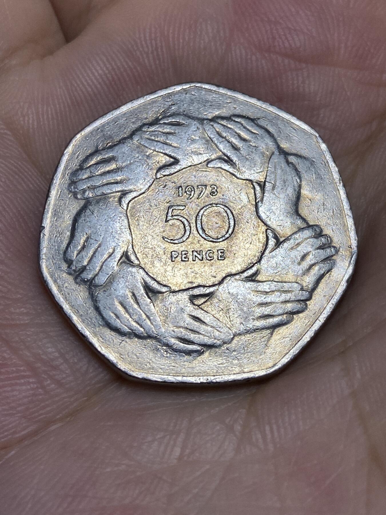 2025年第七十一场(总第九十七场）外国好品散币(免佣金) 英国🇬🇧1973单年份50便士(英国加入欧洲经济共同体纪念币)