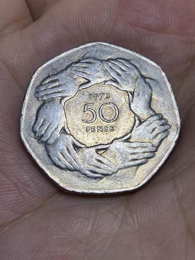 2025年第七十一场(总第九十七场）外国好品散币(免佣金) - 英国🇬🇧1973单年份50便士(英国加入欧洲经济共同体纪念币)