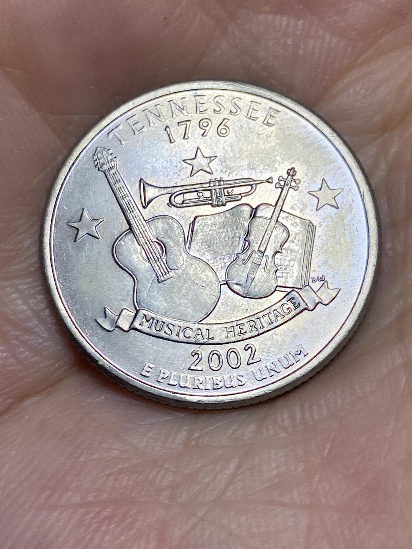 2025年第七十一场(总第九十七场）外国好品散币(免佣金) 好品–美国🇺🇸2002单年份1/4元(州系列–田纳西州纪念币)
