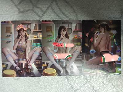 花开卡拍第32期（7月27号周日截拍，品控勿拍!!!拍品不寄存，运费5元，自制卡难免瑕疵，可能存在轻微撞角爆边等出厂瑕疵，品控介意勿拍！） - 鸡腿都市丽人 重置版三张彩闪，之前的闪纹通病修正