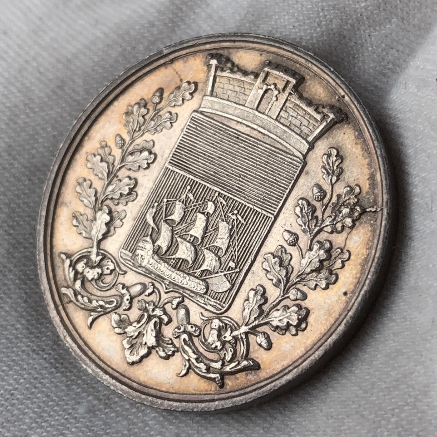 掌中浮雕-藏着的欧洲第032场 法国1845年塞纳圆形代币 , 32mm ,15.4g 
