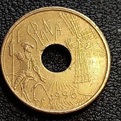 泉币菌-第63场-精品场 - 1996年西班牙25比塞塔 卡斯蒂利亚-拉曼恰区  铜镍币 