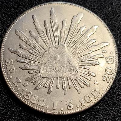 泉币菌-第63场-精品场 银色纪念章 墨西哥鹰洋 39×4mm 无任何性质