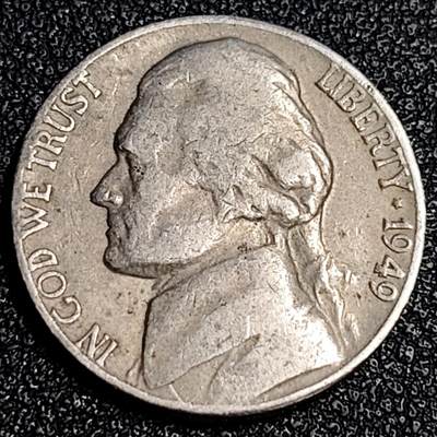 泉币菌-第64场-精品场 - 美国1949年5美分 杰斐逊纪念币 背图总统在蒙蒂塞洛的故居
