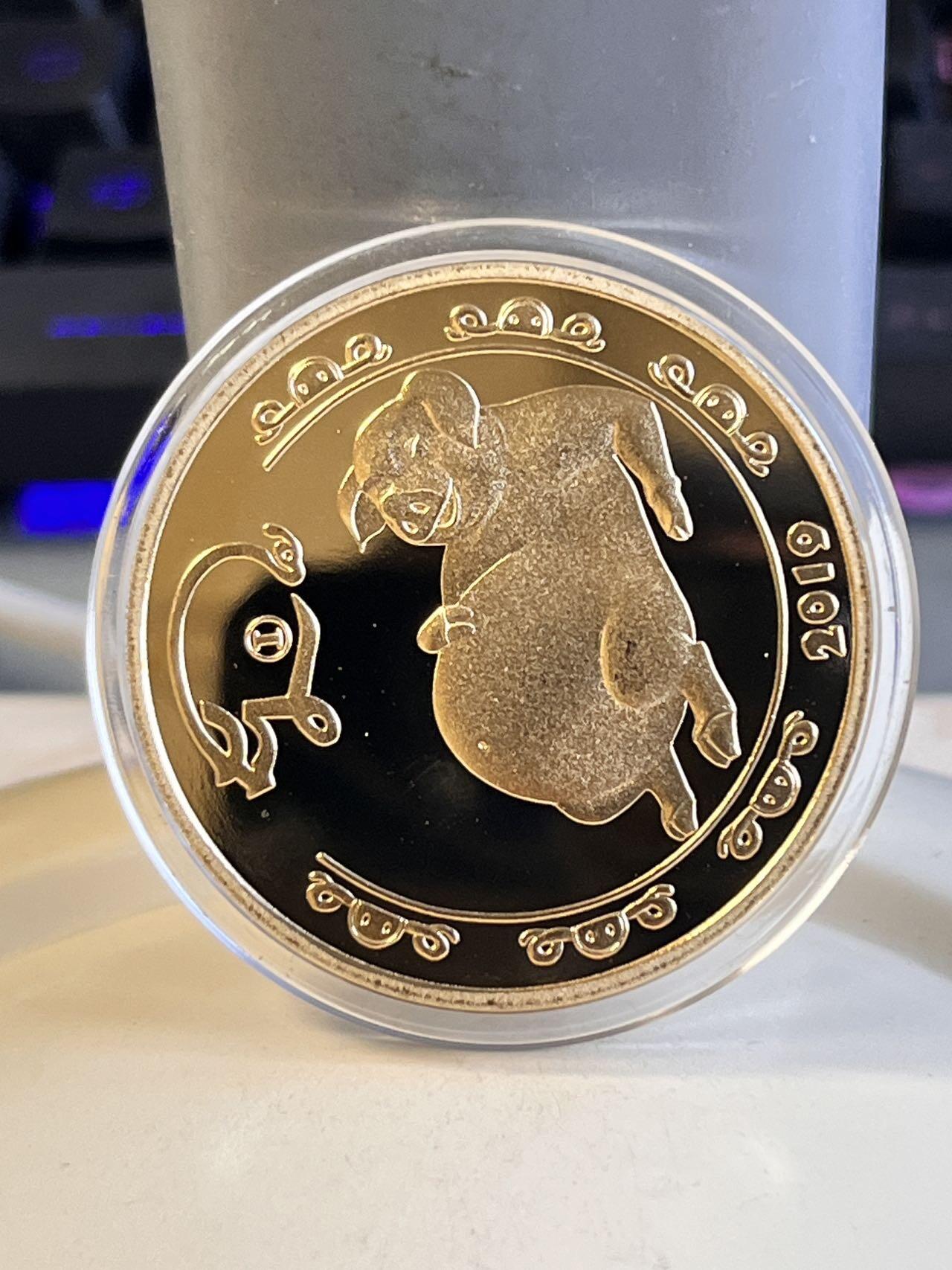 第168期拍卖【长期征集拍品】 朝鲜2019年中国生肖系列富态猪精制纪念铜币